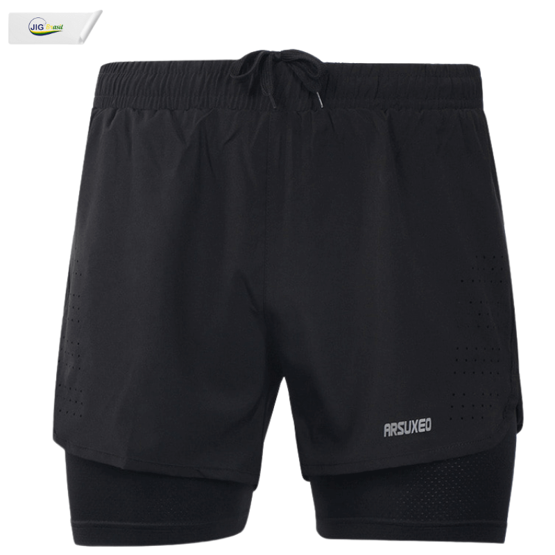 Short de Corrida com Forro Térmico Secagem Rápida RUNNING SHORT Frete Grátis