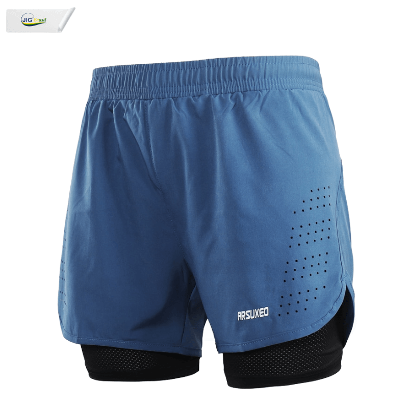 Short de Corrida com Forro Térmico Secagem Rápida RUNNING SHORT Frete Grátis