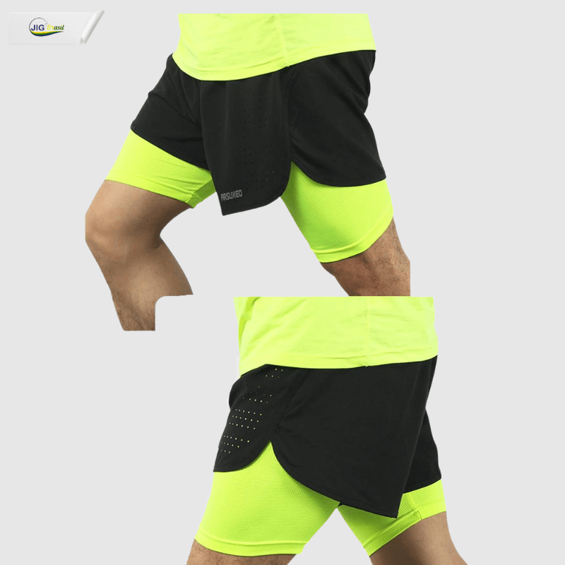 Short de Corrida com Forro Térmico Secagem Rápida RUNNING SHORT Frete Grátis