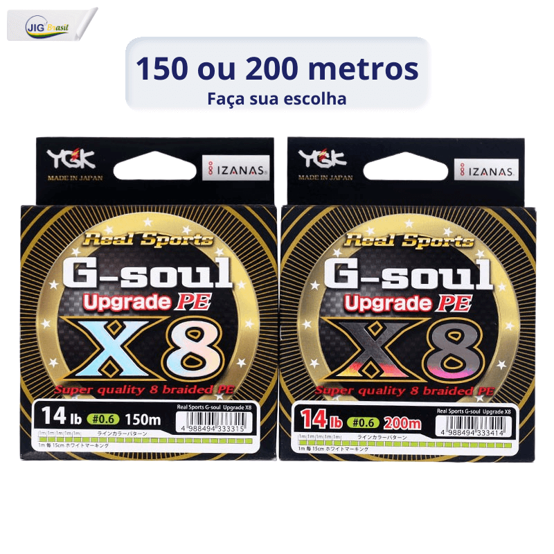 Linha de Multifilamento YGK G-Soul Upgrade PE X8 - 200 ou 150 metros= FRETE GRÁTIS